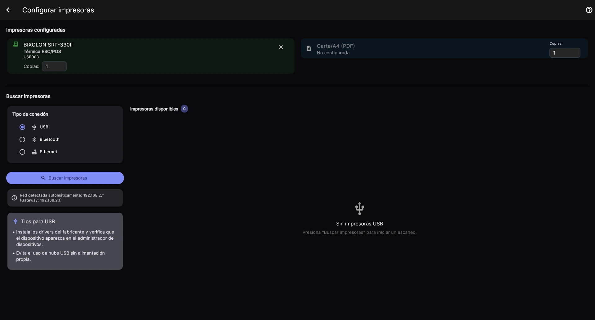 Configuración de hardware